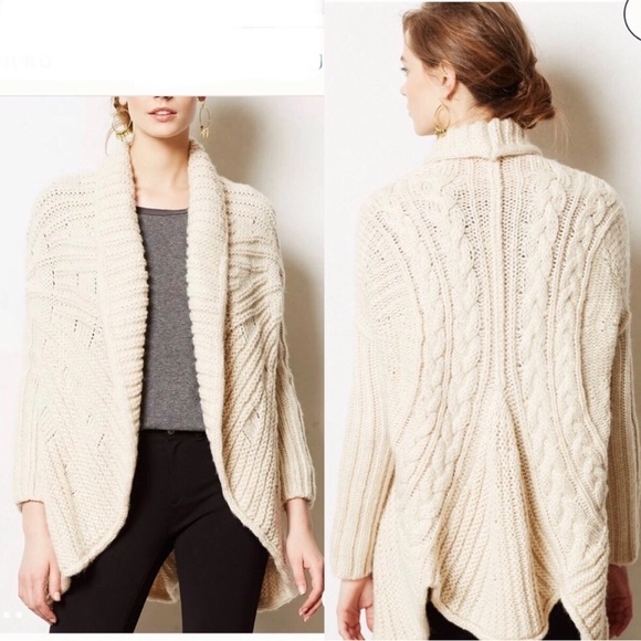 Anthropologie Comete Chunky knit Cardigan x The Cue: Cream. - Picture 3 of 13